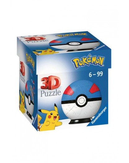 Puzzle - Pokémon 3D Puzzle Pokéballs: Great Ball (54 pieces)