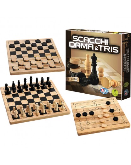 Editrice Giochi: Dama, Scacchi & Tris In Legno