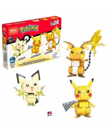 Mattel - Pokémon Mega Construx - Set Pikachu Evolution Trio - Wonder Builders Construction
