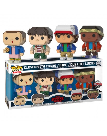 Stranger Things 8-Bit POP! Tv - 4 Pack Eleven, Mike, Dustin, Lucas