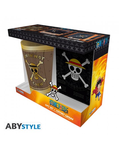 One Piece Set - Bicchiere XXL, Spilla e Notebook Skull