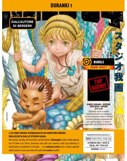BUNDLE Duranki + Berserk Serie Nera 1 VARIANT – Panini Comics – Italiano