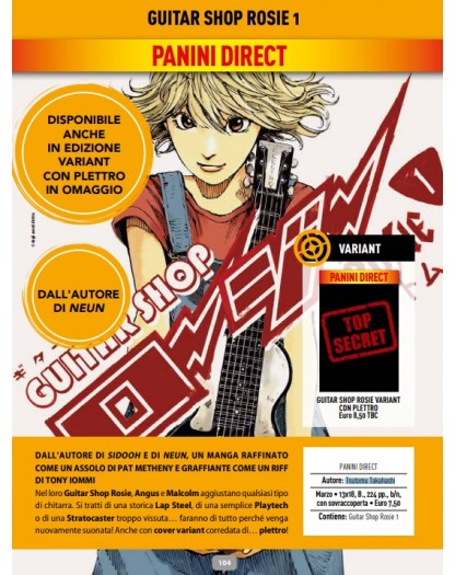 Guitar Shop Rosie 1 – Variant con Plettro – Panini Comics – Italiano