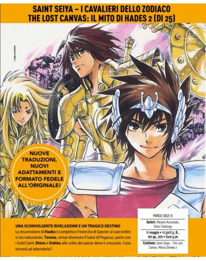 Saint Seiya – I Cavalieri dello Zodiaco – The Lost Canvas: Il Mito di Hades 2 – Manga Saga 70 – Panini Comics – Italiano