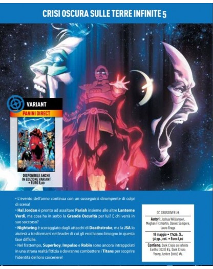 Crisi Oscura sulle Terre Infinite 5 – Variant – DC Crossover 28 – Panini Comics – Italiano