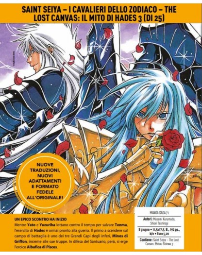 Saint Seiya – I Cavalieri dello Zodiaco – The Lost Canvas: Il Mito di Hades 3 – Manga Saga 71 – Panini Comics – Italiano