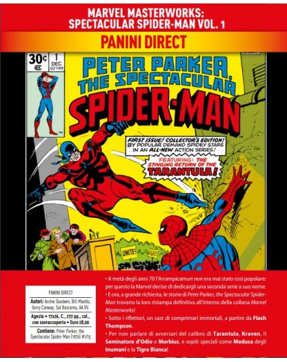 Spectacular Spider-Man Vol. 1 – Marvel Masterworks – Panini Comics – Italiano