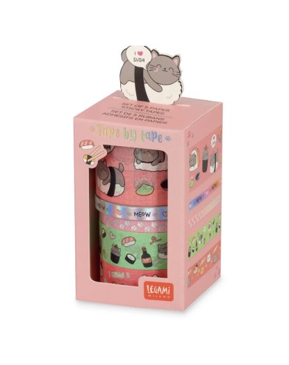 Set di 5 Nastri Adesivi di Carta - Tape by Tape - Kitty - Legami