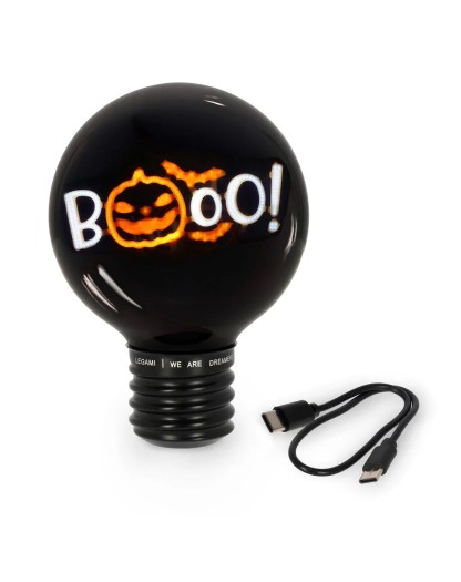 Lampada Decorativa Da Tavolo A Forma Di Lampadina Pumpkin Booo - Bulb Fiction XL - Legami - Italiano